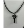 Image 2 : Black Alaskan Diamond Hemetite Stone Necklace w/ Pendant