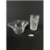 Image 1 : Crystal Bowl - 9.5" Diam x 5" H & Vase 8" H x 4.5" Diam