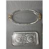 Image 2 : Various Gorgeous Vintage Crystal & Glass Serving Ware & Stainless Steel Serving Tray (Approx.13"  x 