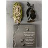 Image 1 : Home Décor Lot - 11" x 11" E. Roosevelt Quote, Polyresin 12" Face & 12" Metal Musician