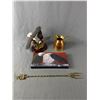 Image 1 : Home Décor Lot - 12" x 6" Eagle/Raven Picture, English 5" Copper/Brase Pitcher, Brass 20" Fork & Eag