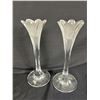 Image 2 : Lovely Vintage Glass Décor - 8.5" Candle Holders, Gold Trim Rose Bowl & 2 Iridescent Light Marigold 