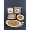 Image 1 : 2 Acadia Wood Slice Platters & 3 Framed Pictures (Largest Is 9" x 11")