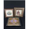 Image 3 : 2 Acadia Wood Slice Platters & 3 Framed Pictures (Largest Is 9" x 11")