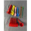 Image 1 : Vintage Nabob Coffee Measures, Beverage Stir Sticks & Colourful Dairy Queen Spoons