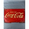 Image 1 : Vintage Embossed Coca Cola Metal Sign, 20" x 12"