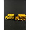 Image 2 : Lot of 3 Custom Made Tin School Buses, Largest Being 12" L and 8" H