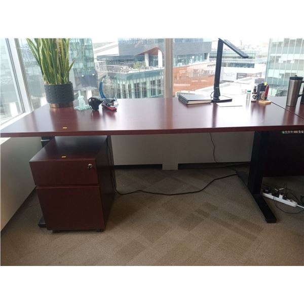 Stand Desk (70 X 35, 25H) with Cabinet (15.5 X 21, 22H) Chair and contents not included