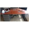 Image 1 : Stand Desk (70 X 35, 30H) With Grey Cabinet, Contents Not Included