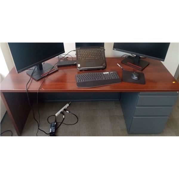 Cabinet Desk (66 X 24, 29H) Contents not included