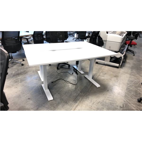 GLOBAL BOULEVARD GREY 66" X 24" ELECTRIC SIT/STAND PROGRAMMERS TABLE