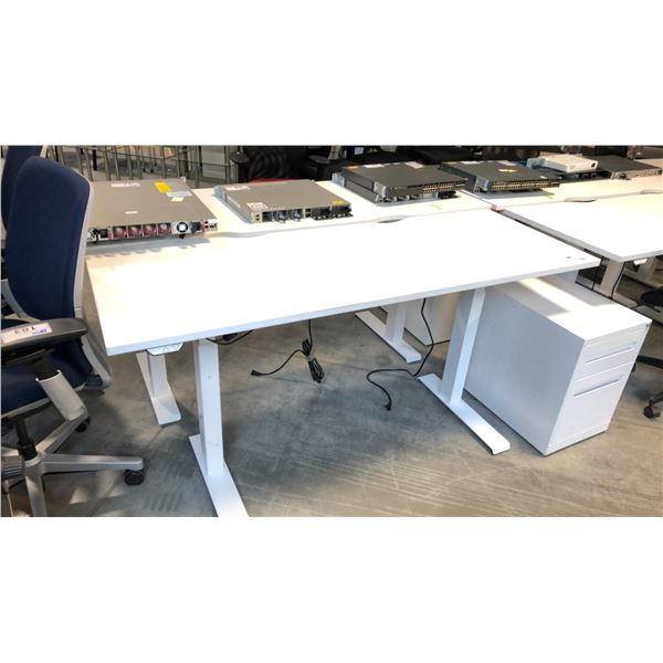 GLOBAL BOULEVARD GREY 66" X 24" ELECTRIC SIT/STAND PROGRAMMERS TABLE