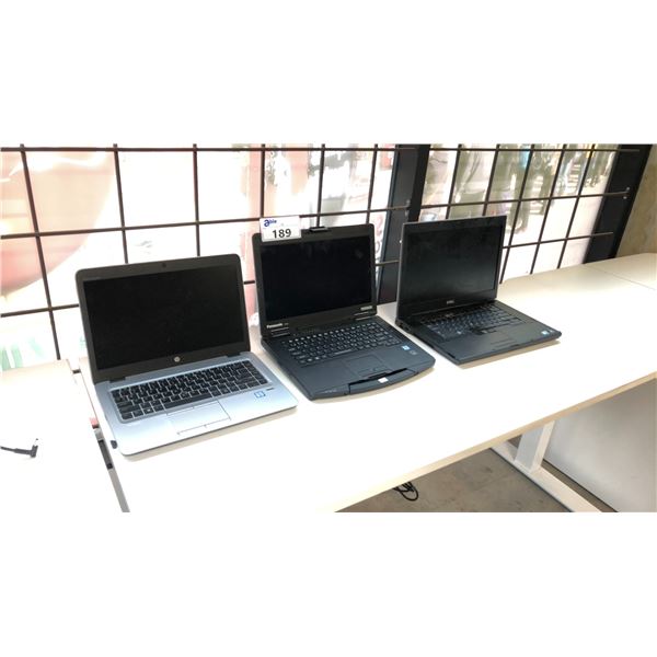 PANASONIC CF 54 14" TOUGHBOOK, HP ELITEBOOK 14" AND DELL 15.6" NOTEBOOK COMPUTERS