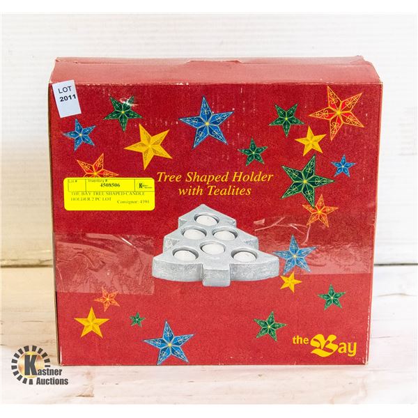 THE BAY TREE SHAPED CANDLE HOLDER 2 PC LOT