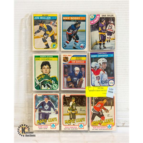 HOCKEY CARDS- VINTAGE- LOT OF 9