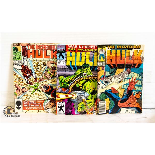 COMICS- THE INCREDIBLE HULK- LOT OF 3 ASST.