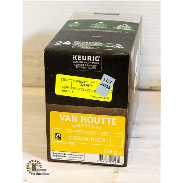 NEW BOX OF 24 K CUP PODS, VAN HOUTTE