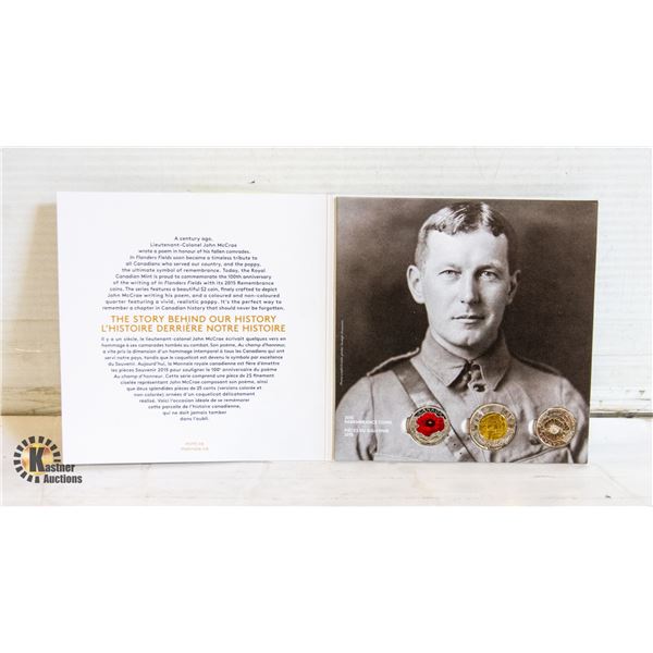 2015 UNC REMEMBRANCE COINS COLORED COIN