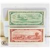 Image 2 : 1954 CANADA $1 & $2 BILLS