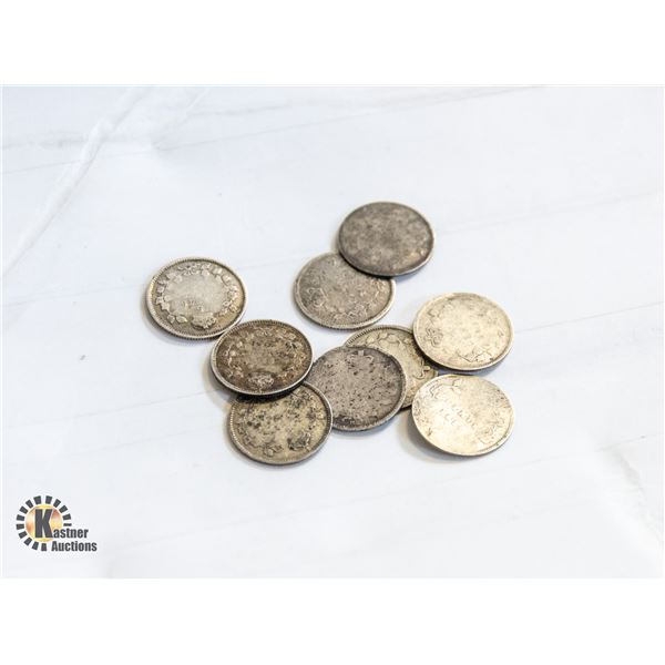 9 STERLING SILVER JUNK SILVER 5 CENT CANADA