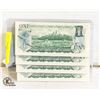 Image 2 : 4 SEQUENITAL 1973 CANADA $1 BILLS