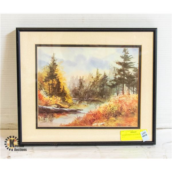 FRAMED PRINT AUTUMN FOREST 13" X 11"