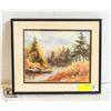 Image 1 : FRAMED PRINT AUTUMN FOREST 13" X 11"