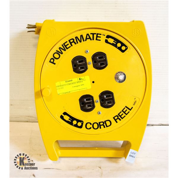 POWERMATE CORD REEL WITH 4 PLUG INS
