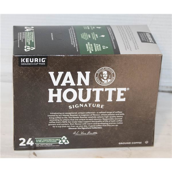 NEW BOX OF 24 K CUP PODS, VAN HOUTTE