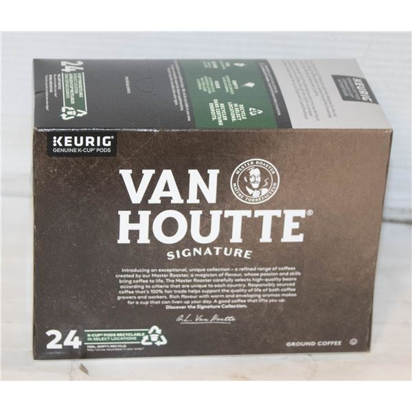 NEW BOX OF 24 K CUP PODS, VAN HOUTTE