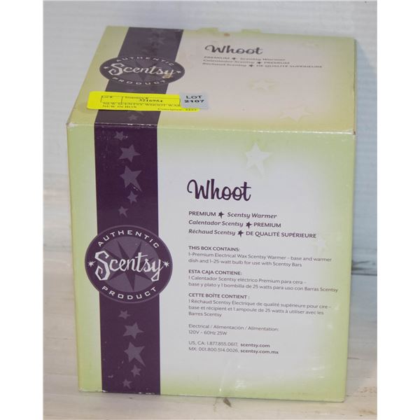 NEW SCENTSY WHOOT WARMER NEW IN BOX