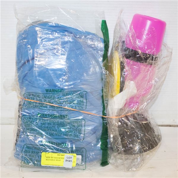 NEW 5PC DOG BUNDLE. 3PK REUSABLE WRAP