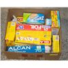 Image 1 : BOX LOT KITCHEN WRAP FOIL & BAGS ASSORTED