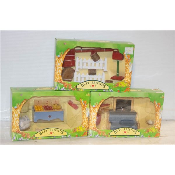 "BEST FRIENDS" POSE & PLAY TOY SET- LOT OF 3- NEW