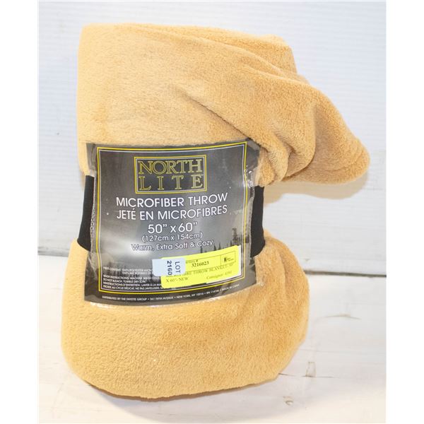 MICROFIBRE THROW BLANKET- 50" X 60"- NEW
