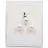 Image 1 : #39-AKOYA PEARL EARRING & SHELL PEARL  PENDANT