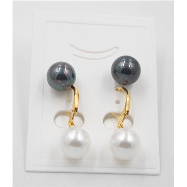 #25- SEA SHELL PEARL EARRINGS 2 PAIR