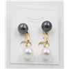 Image 1 : #25- SEA SHELL PEARL EARRINGS 2 PAIR