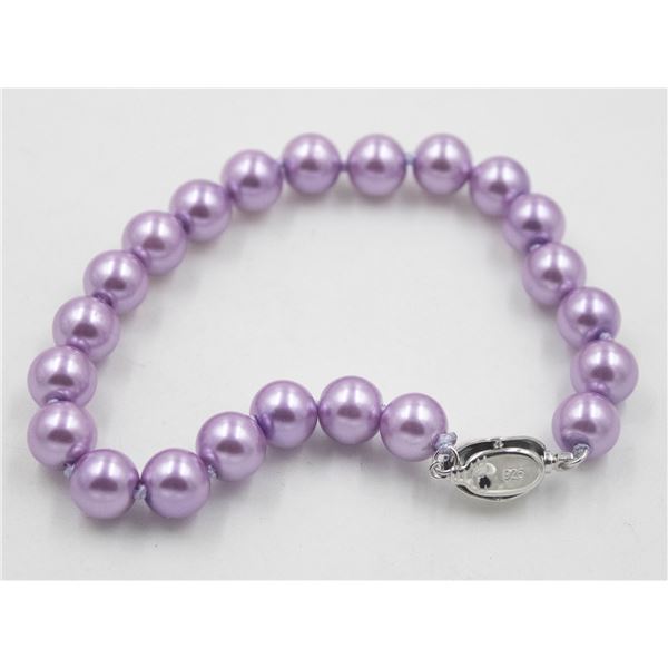 #57-SEA SHELL PEARL BRACELET  7.5"