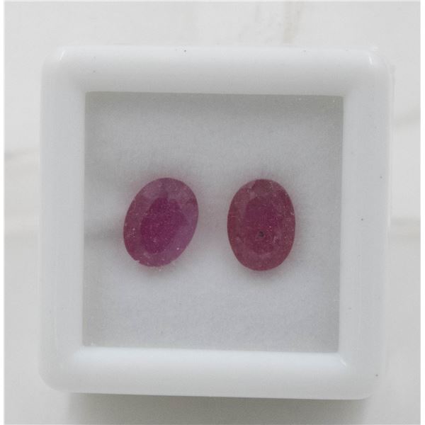 #177-HEATED RUBY GEMSTONE ONE PAIR  3.35 CT