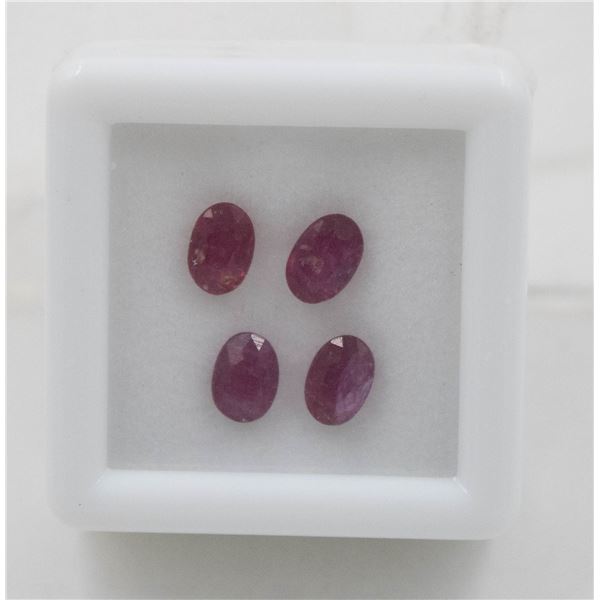 #181-HEATED RUBY GEMSTONE 4 PCS /2.40 CT