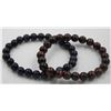 Image 1 : #150-NATURAL RED TIGER EYE & BLUE SANDSTONE BRACEL