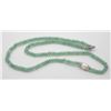 Image 1 : #81-NATURAL GREEN AVENTURINE & PEARL NECKLACE 18"