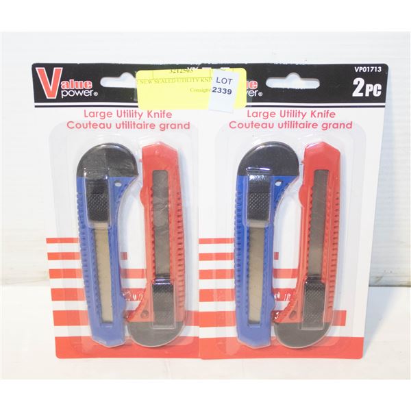 2 NEW SEALED UTILITY KNIVES 2 X 2 PACKS