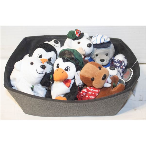 NEW COCA COLA BEAN BABIES 9 IN BASKET