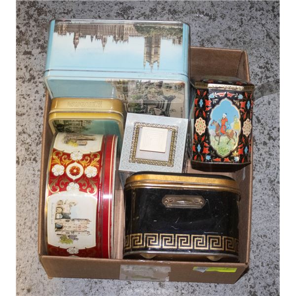 ANTIQUE TINS INCLUDES "RED ROSE" - BOX LOT