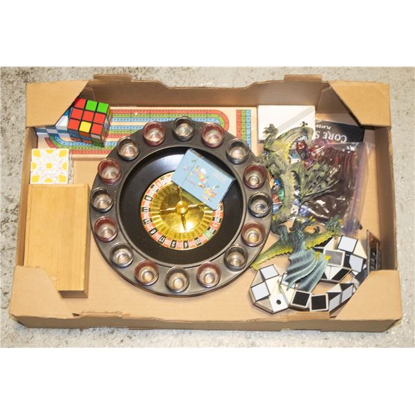 FLAT WITH ASSORTMENT OF GAMES AND