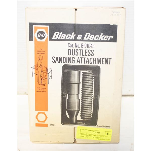 BLACK & DECKER 1/4" UTILITY DRILL W/ ATTACHMENTS