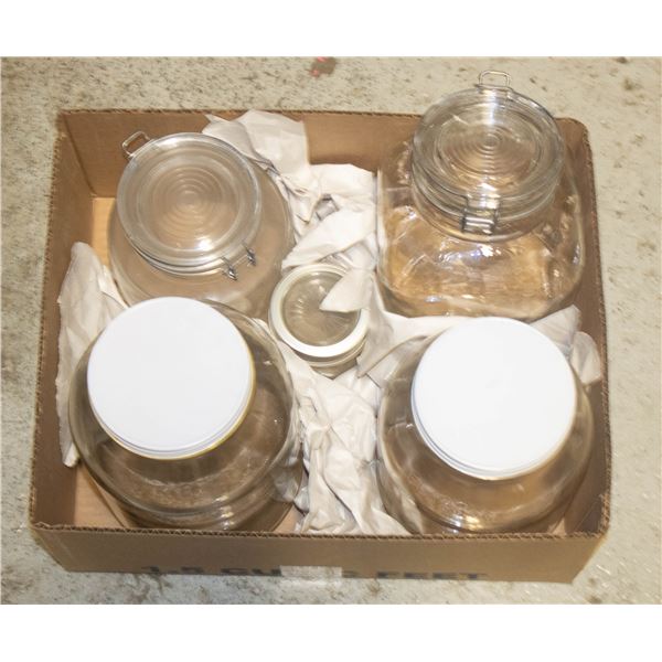 GLASS CANNING/STORAGE JARS- ASSORTED