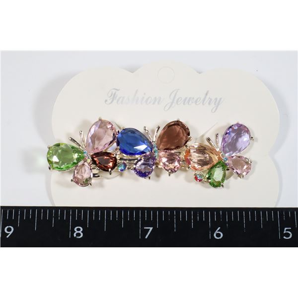 NEW MULTI-COLOR CLEAR RHINESTONE BUTTERFLY DESIGN
